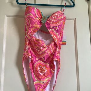 NWT Trina Turk 25th Anniversary Morning Sunrise One-Piece Swimsuit Size 14